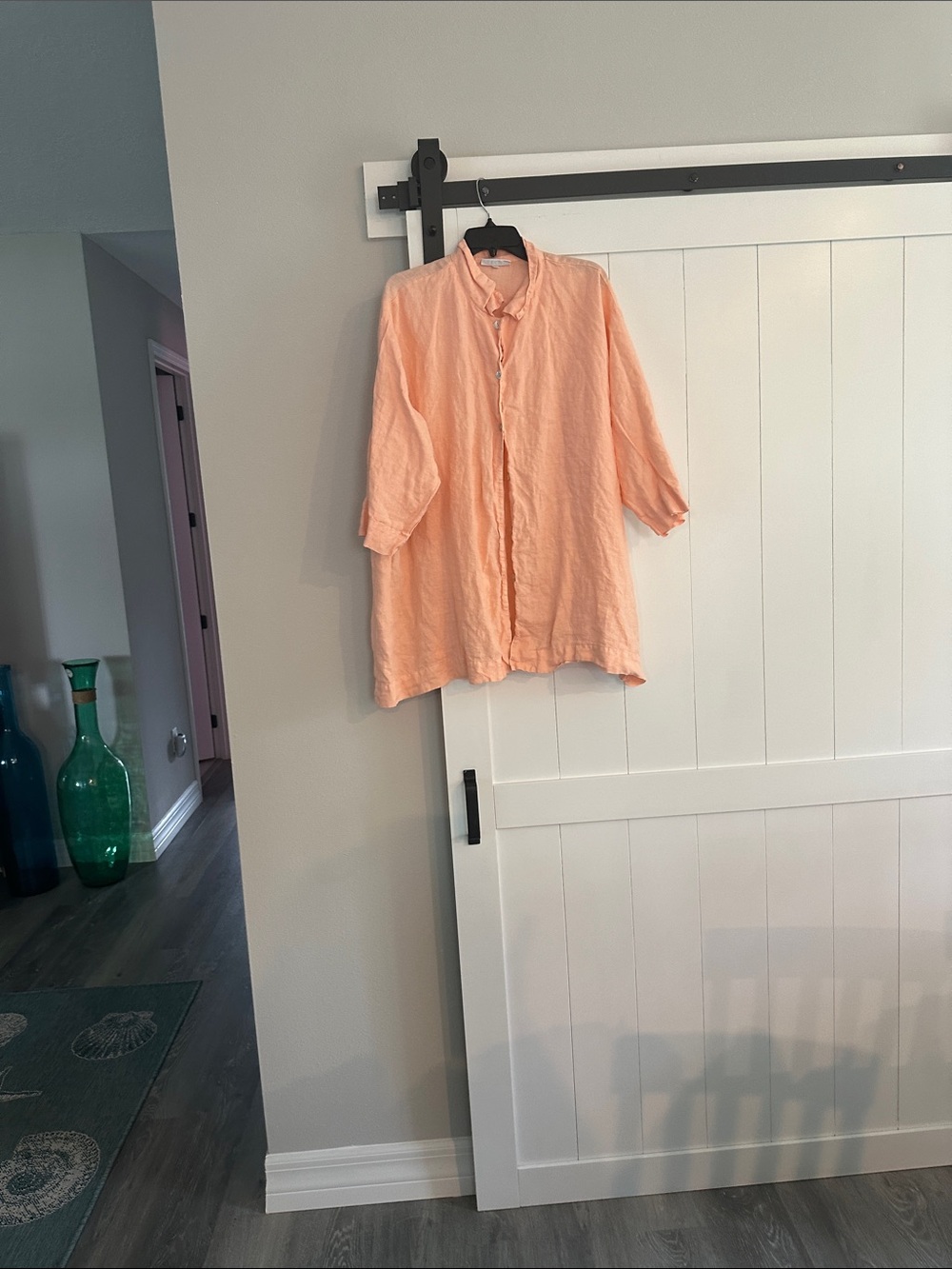 bryn Walker Peach Button-Down Linen Tunic
